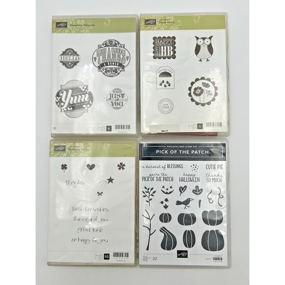 LOT OF 4 Stampin' Up! Stamp Sets Various Themes Please See Photos Crafty